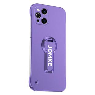 For OPPO Find X3 Pro Baking Varnish 360 Rotate Holder No Frame PC Phone Case(Purple)