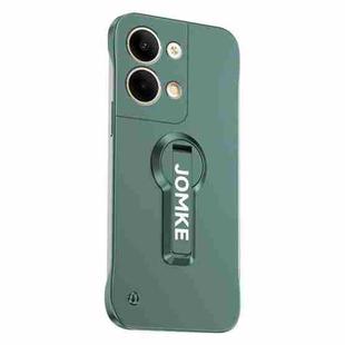 For OPPO Reno9 Pro Baking Varnish 360 Rotate Holder No Frame PC Phone Case(Green)