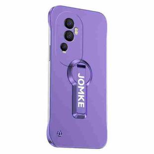 For OPPO Reno10 Pro Baking Varnish 360 Rotate Holder No Frame PC Phone Case(Purple)