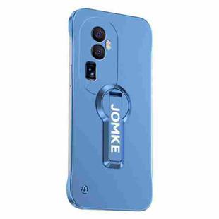 For OPPO Reno10 Pro+ Baking Varnish 360 Rotate Holder No Frame PC Phone Case(Blue)