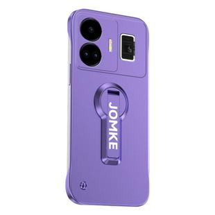 For Realme GT Neo5 Baking Varnish 360 Rotate Holder No Frame PC Phone Case(Purple)