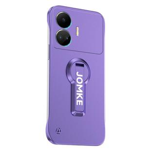 For Realme GT Neo5 SE Baking Varnish 360 Rotate Holder No Frame PC Phone Case(Purple)