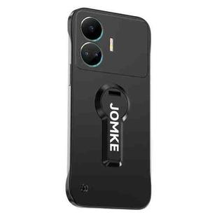 For Realme GT Neo5 SE Baking Varnish 360 Rotate Holder No Frame PC Phone Case(Black)