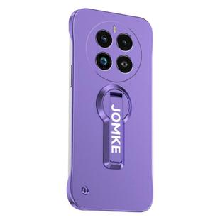 For Realme GT5 Pro Baking Varnish 360 Rotate Holder No Frame PC Phone Case(Purple)