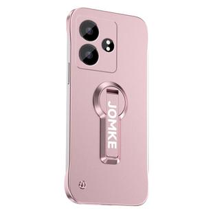 For Realme GT Neo6 Baking Varnish 360 Rotate Holder No Frame PC Phone Case(Pink)