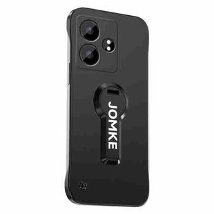 For Realme GT Neo6 Baking Varnish 360 Rotate Holder No Frame PC Phone Case(Black)