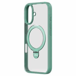 For iPhone 16 Plus ZGA Magsafe Holder PC Hybrid TPU Phone Case(Green)