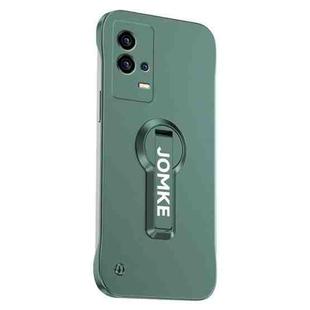 For vivo iQOO 8 Pro Baking Varnish 360 Rotate Holder No Frame PC Phone Case(Green)