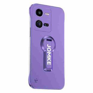 For vivo iQOO 10 Pro Baking Varnish 360 Rotate Holder No Frame PC Phone Case(Purple)