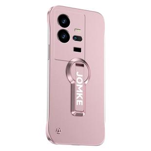 For vivo iQOO 11 Pro Baking Varnish 360 Rotate Holder No Frame PC Phone Case(Pink)