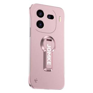 For vivo iQOO 12 Baking Varnish 360 Rotate Holder No Frame PC Phone Case(Pink)