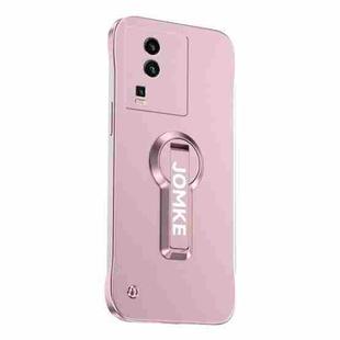 For vivo iQOO Neo7 Baking Varnish 360 Rotate Holder No Frame PC Phone Case(Pink)