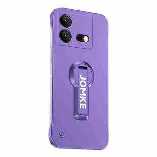 For vivo iQOO Neo8 Baking Varnish 360 Rotate Holder No Frame PC Phone Case(Purple)