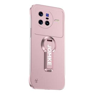 For vivo X80 Baking Varnish 360 Rotate Holder No Frame PC Phone Case(Pink)