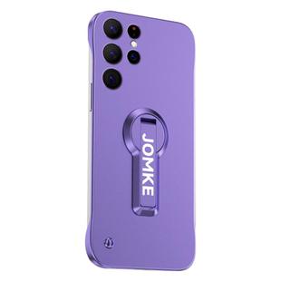 For Samsung Galaxy S23 Ultra 5G Baking Varnish 360 Rotate Holder No Frame PC Phone Case(Purple)