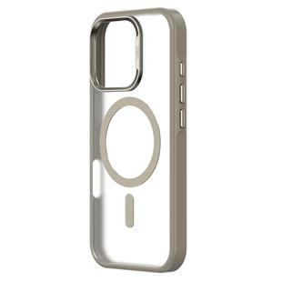 For iPhone 16 Pro ZGA Magsafe Frosted PC Hybrid TPU Phone Case(Grey)