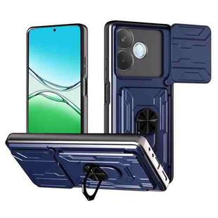 For OPPO A5 Pro 5G Global Sliding Camshield TPU+PC Phone Case with Card Slot(Blue)