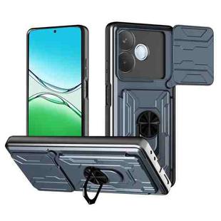For OPPO A5 Pro 5G Global Sliding Camshield TPU+PC Phone Case with Card Slot(Grey)