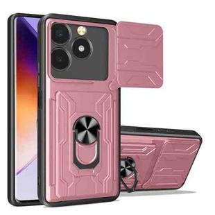 For Realme C61 / C63 Sliding Camshield TPU+PC Phone Case with Card Slot(Rose Gold)