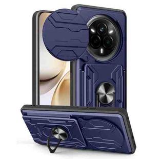For Realme 14 Pro 5G Sliding Camshield TPU+PC Phone Case with Card Slot(Blue)
