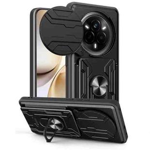 For Realme 14 Pro 5G Sliding Camshield TPU+PC Phone Case with Card Slot(Black)