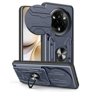 For Realme 14 Pro 5G Sliding Camshield TPU+PC Phone Case with Card Slot(Grey)
