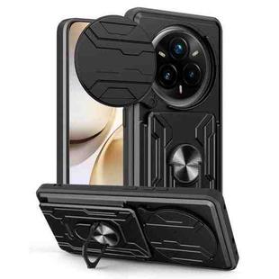 For Realme 14 Pro+ 5G Sliding Camshield TPU+PC Phone Case with Card Slot(Black)