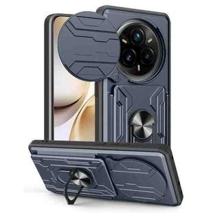 For Realme 14 Pro+ 5G Sliding Camshield TPU+PC Phone Case with Card Slot(Grey)
