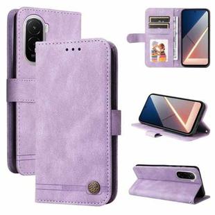 For Xiaomi Poco M7 4G 169mm Skin Feel Life Tree Metal Button Leather Phone Case(Purple)