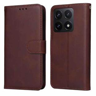 For Xiaomi 14T Classic Calf Texture Flip Leather Phone Case(Brown)