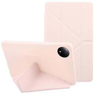 For Xiaomi Redmi Pad SE 8.7 Deformation Silicone Leather Tablet Case(Pink)