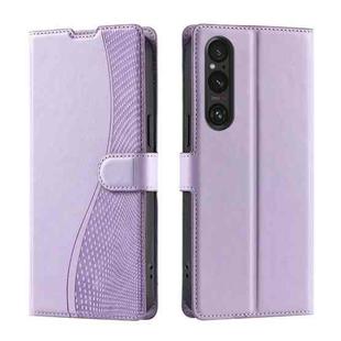 For Sony Xperia 1 VI Voltage Ultra-thin Dot Leather Phone Case(Purple)