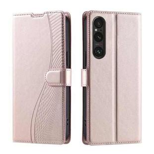 For Sony Xperia 1 VI Voltage Ultra-thin Dot Leather Phone Case(Rose Gold)