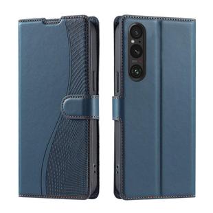 For Sony Xperia 1 VI Voltage Ultra-thin Dot Leather Phone Case(Blue)