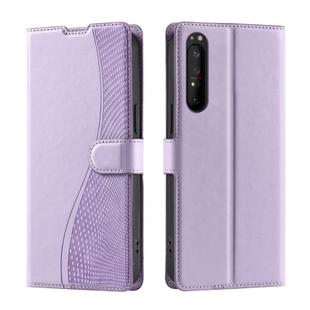 For Sony Xperia 1 IV Voltage Ultra-thin Dot Leather Phone Case(Purple)