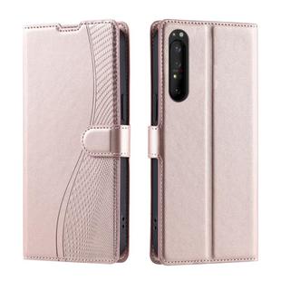 For Sony Xperia 1 IV Voltage Ultra-thin Dot Leather Phone Case(Rose Gold)