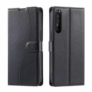 For Sony Xperia 1 IV Voltage Ultra-thin Dot Leather Phone Case(Black)