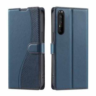 For Sony Xperia 1 IV Voltage Ultra-thin Dot Leather Phone Case(Blue)