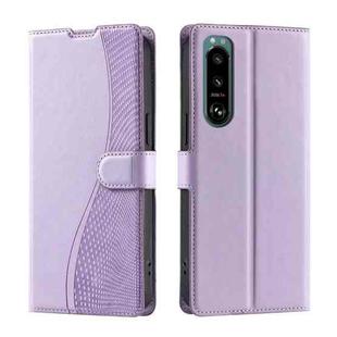 For Sony Xperia 5 III Voltage Ultra-thin Dot Leather Phone Case(Purple)