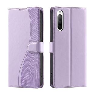 For Sony Xperia 10 III Voltage Ultra-thin Dot Leather Phone Case(Purple)