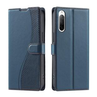 For Sony Xperia 10 III Voltage Ultra-thin Dot Leather Phone Case(Blue)