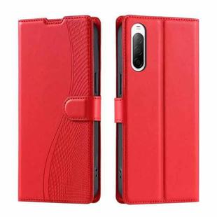 For Sony Xperia 10 IV Voltage Ultra-thin Dot Leather Phone Case(Red)