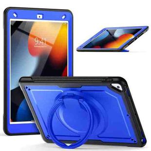 For iPad 10.2 2021 / 2020 / 10.5 2019 Honeycomb Hybrid Tablet Case with Handle Holder & Strap(Dark Blue)