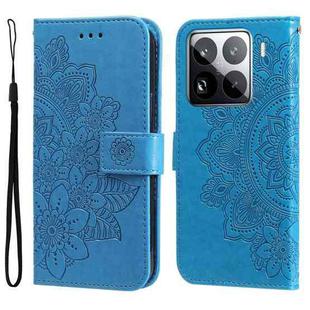 For Xiaomi 15 Pro Seven-petal Flowers Embossing Leather Phone Case(Blue)