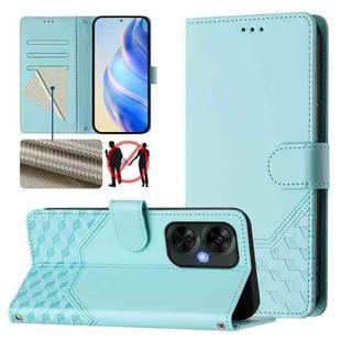 For OnePlus Nord CE 3 Lite / Nord N30 Honeycomb Embossing RFID Leather Phone Case(Mint Green)