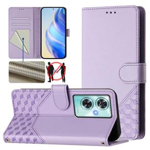 For OnePlus Nord N30 SE 5G Honeycomb Embossing RFID Leather Phone Case(Light Purple)