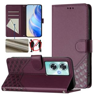 For OnePlus Nord N30 SE 5G Honeycomb Embossing RFID Leather Phone Case(Violet)