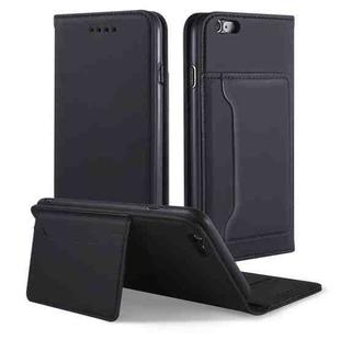 For iPhone 6 Plus / 6s Plus Strong Magnetism Shockproof Horizontal Flip Liquid Feel Leather Case with Holder & Card Slots & Wallet(Black)