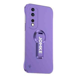 For Honor 80 Baking Varnish 360 Rotate Holder No Frame PC Phone Case(Purple)