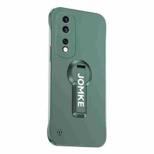 For Honor 80 Pro Baking Varnish 360 Rotate Holder No Frame PC Phone Case(Green)